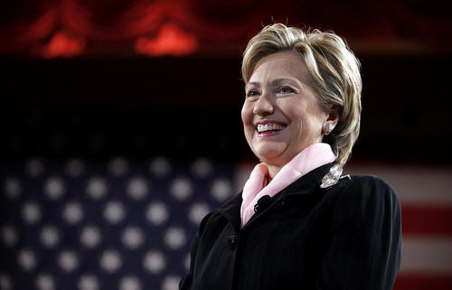 Democratic presidential hopeful Sen. Hillary Clinton, D-N.Y., is introduced during a town hall conversation hosted by Women for Hillary Monday, June 4, 2007 in New York.
